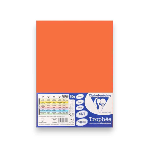 Picture of COLOURED PAPER A4 ORANGE X1 80GSM